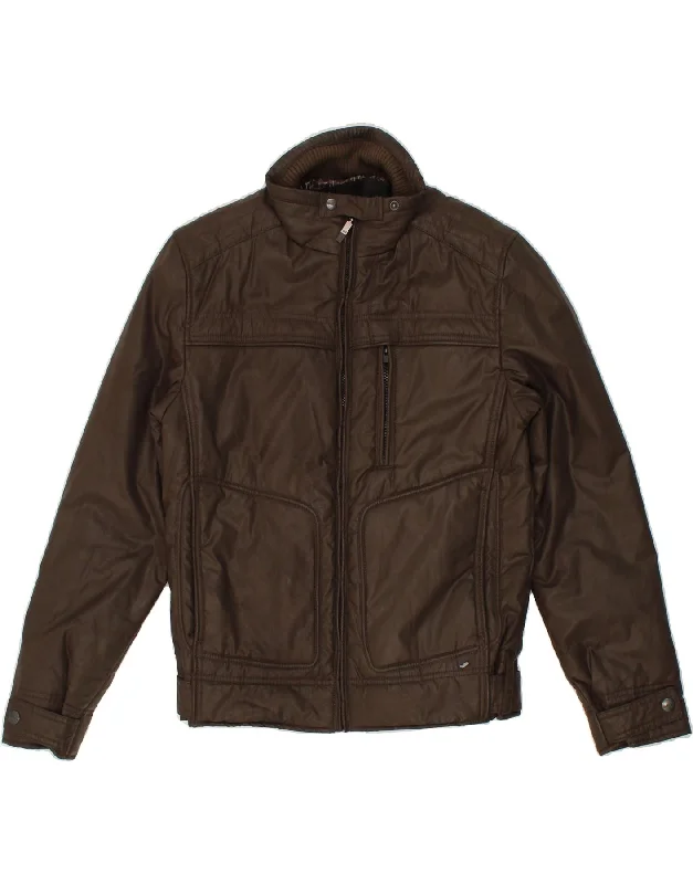 Men's Coats for Winter CampingGAS Mens Padded Jacket UK 36 Small Brown Cotton