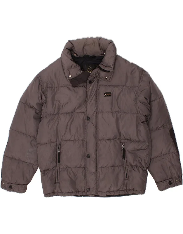 Men's Coats with Flannel LiningGEO SPIRIT Mens Loose Fit Padded Jacket IT 48 Medium Grey Colourblock
