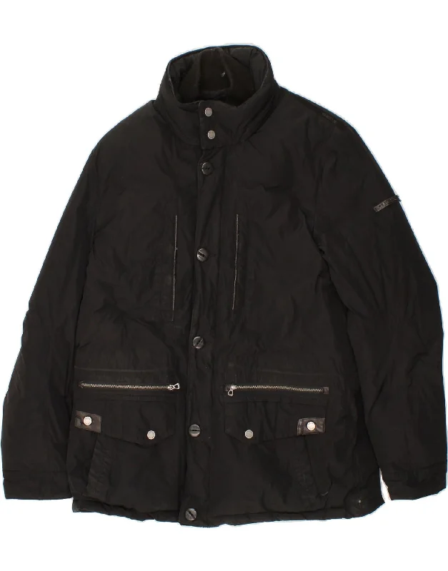 Men's Coats with Hand WarmersGEOX Mens Padded Jacket UK 42 XL Black Polyester