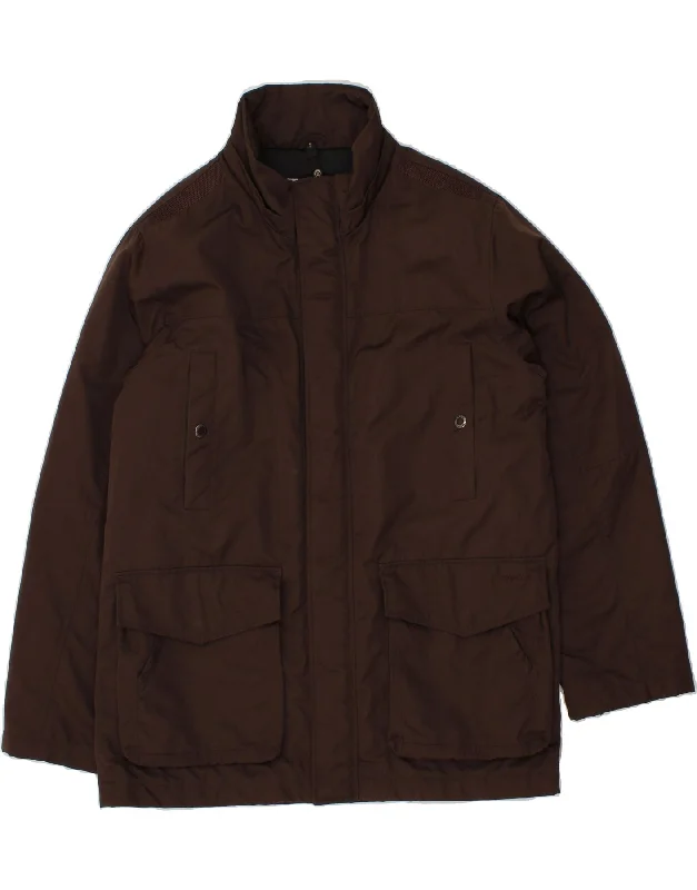 Men's Coats with Ripstop FabricGEOX Mens Respira Windbreaker Jacket UK 42 XL Brown Polyester