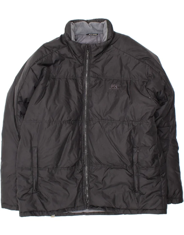 Men's Coats with LiningHELLY HANSEN Mens Padded Jacket UK 44 2XL Black Polyester