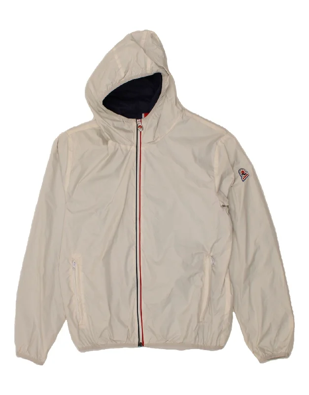 Men's Coats for Snowy WeatherINVICTA Mens Hooded Rain Jacket UK 42 XL White Polyamide