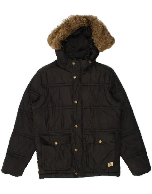 Men's Coats for Winter CampingJACK & JONES Mens Hooded Padded Jacket UK 38 Medium Black Nylon