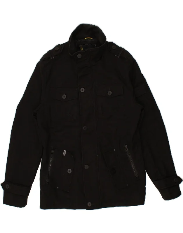 Men's Coats for Mild WeatherJACK & JONES Mens Utility Jacket UK 40 Large Black Cotton