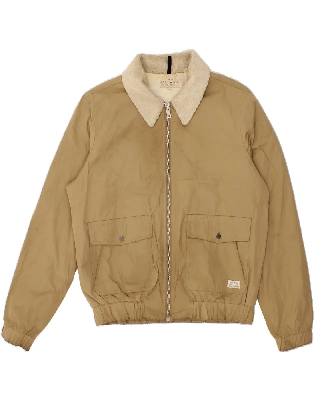 Men's Coats with Adjustable SleevesJACK WILLS Mens Bomber Jacket UK 42 XL Beige Polyester