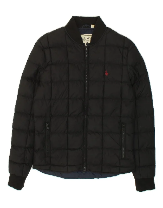 Casual Men's Bomber JacketsJACK WILLS Mens Padded Jacket UK 34 XS Black Nylon