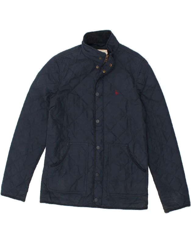 Men's Coats for Formal EventsJACK WILLS Mens Quilted Jacket UK 38 Medium Navy Blue Polyester