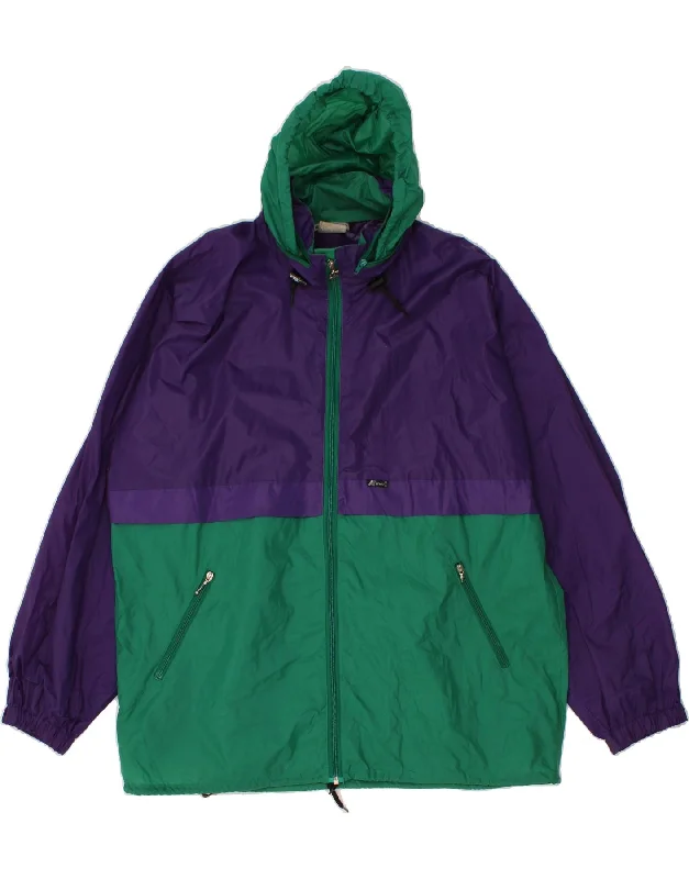 High-Quality Men's Duffle CoatsK-WAY Mens Rain Jacket UK 42 XL Navy Blue Colourblock Polyamide