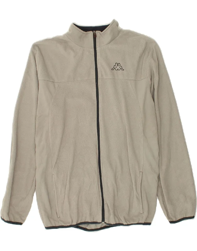 Men's Coats with Contrast StitchingKAPPA Mens Fleece Jacket UK 44 2XL Grey Polyester
