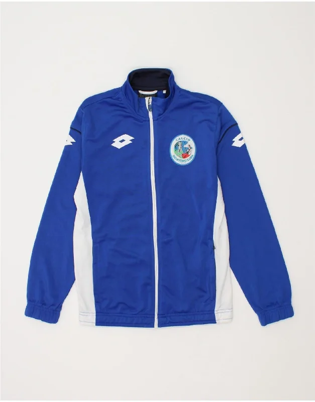 Men's Coats Made in ItalyLOTTO Boys Graphic Tracksuit Top Jacket 13-14 Years Large Blue Colourblock