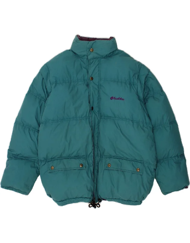 Men's Coats with Chest PocketsLOTTO Mens Reversible Hooded Padded Jacket UK 42 XL Turquoise Polyester
