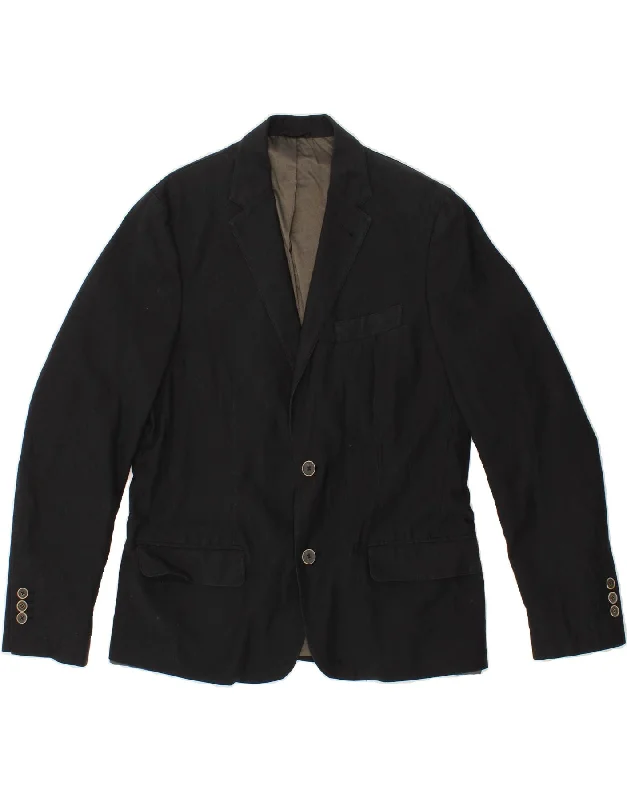 Modern Men's Field JacketsMASSIMO DUTTI Mens 2 Button Blazer Jacket EU 50 Large Navy Blue Cotton