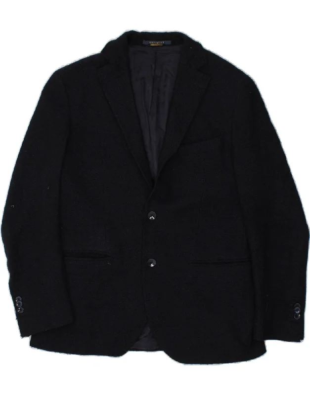 Men's Coats with ButtonsMASSIMO DUTTI Mens 2 Button Blazer Jacket EU 50 Medium Navy Blue Wool