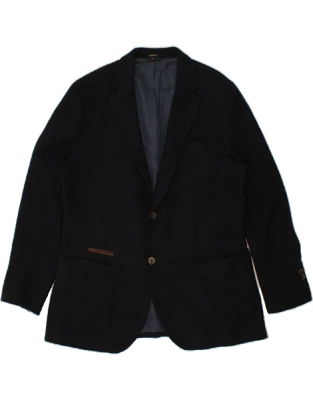 Men's Coats for Dressy OccasionsMASSIMO DUTTI Mens 2 Button Blazer Jacket EU 56 XL Navy Blue Houndstooth