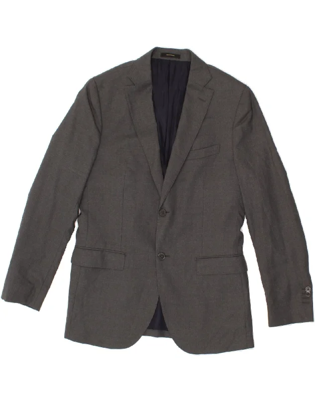 Winter-Ready Men's CoatsMASSIMO DUTTI Mens 2 Button Blazer Jacket IT 50 Medium Grey Virgin Wool