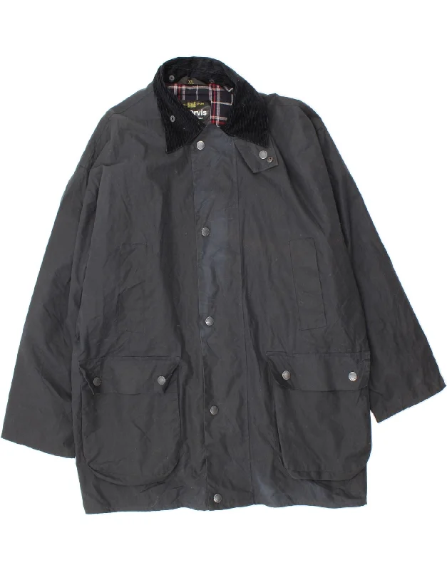 Men's Coats with Quilted LiningMC ORVIS Mens Waxed Cotton Jacket UK 42 XL Navy Blue Cotton