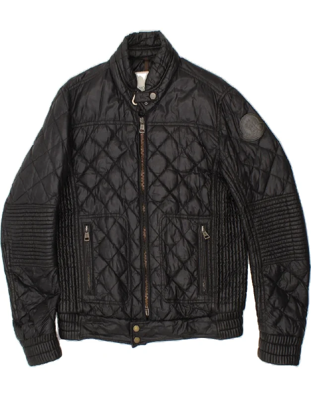 Men's Coats with Multi-Pocket DesignMONCLER Mens Quilted Jacket Size 3 Large Black Polyester