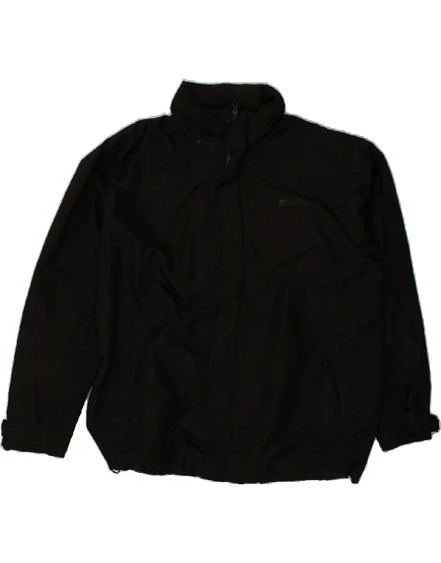 Men's Coats with Fur TrimMOUNTAIN WAREHOUSE Mens Windbreaker Jacket UK 44 2XL Black Polyester