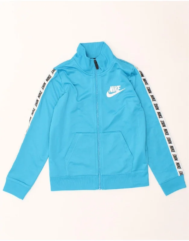 Men's Coats with Multi-Pocket DesignNIKE Boys Graphic Tracksuit Top Jacket 6-7 Years Large Blue Colourblock