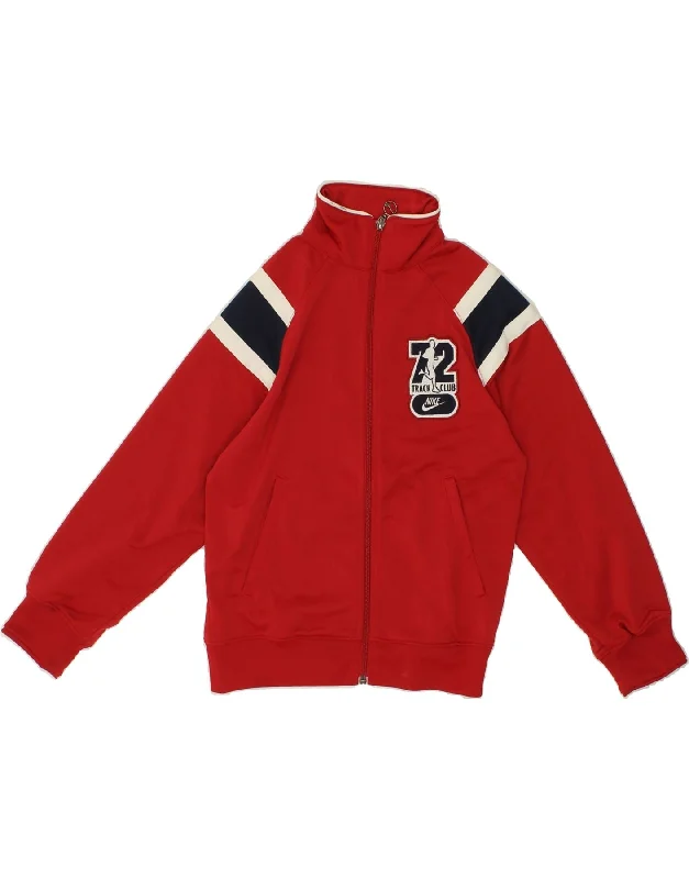 Men's Coats with Water-Repellent FabricNIKE Boys Graphic Tracksuit Top Jacket 8-9 Years Small  Red Colourblock
