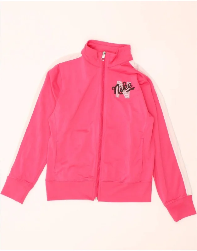 Stylish Men's Biker JacketsNIKE Girls Graphic Tracksuit Top Jacket 10-11 Years Medium Pink