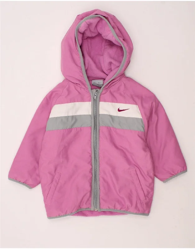 Men's Coats for Dressy OccasionsNIKE Girls Hooded Windbreaker Jacket 2-3 Years Pink Colourblock Polyester