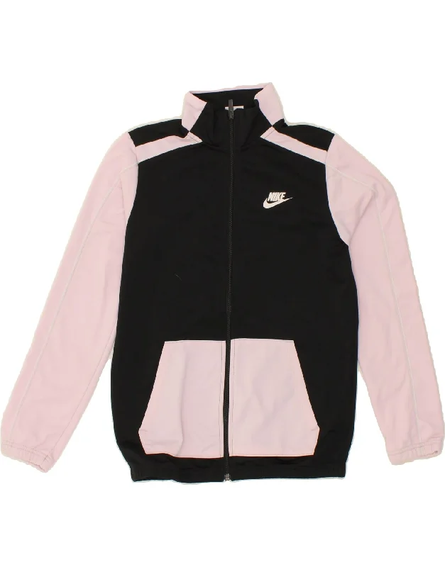 Men's Coats for Everyday WearNIKE Girls Tracksuit Top Jacket 12-13 Years Large Black Colourblock