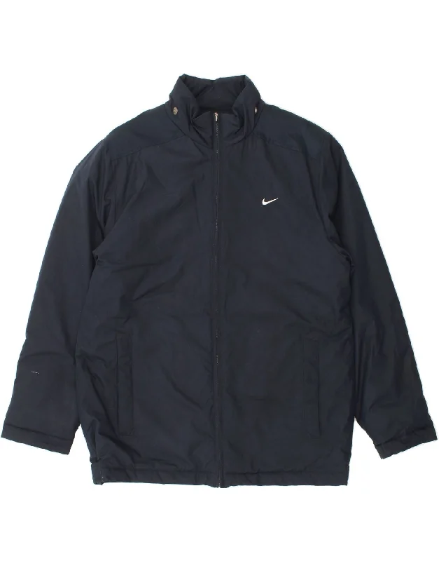 Men's Coats with Adjustable SleevesNIKE Mens Windbreaker Jacket UK 38 Medium Navy Blue Polyester
