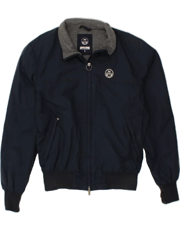 Men's Coats with Fur TrimNORTH SAILS Mens Bomber Jacket UK 40 Large Navy Blue Polyamide