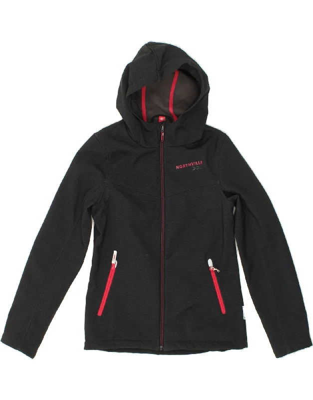 Men's Coats with Modern CutsNORTHVILLE Girls Hooded Rain Jacket 12-13 Years Grey Polyester