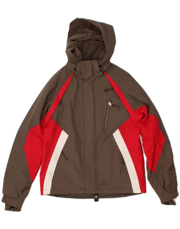 Classic Men's Trench CoatsO'NEILL Mens Hooded Windbreaker Jacket UK 38 Medium Brown Colourblock