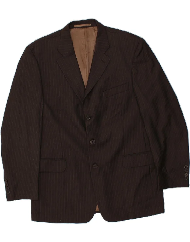 Men's Coats with Synthetic InsulationPIERRE CARDIN Mens 3 Button Blazer Jacket IT 52 XL Brown Wool