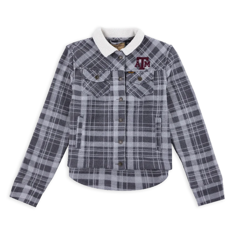 Men's Coats for WalkingTexas A&M Wrangler Plaid Polar Fleece Jacket