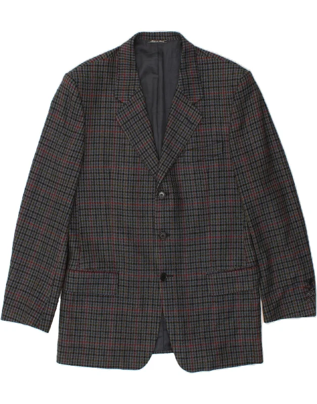 Essential Men's Puffer JacketsPOLICARPO Mens 3 Button Blazer Jacket IT 48 Medium Grey Houndstooth