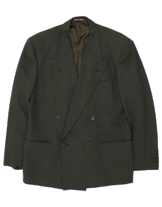 Men's Coats for Tall MenPROFILO Mens Double Breasted Blazer Jacket IT 48 Medium Green New Wool