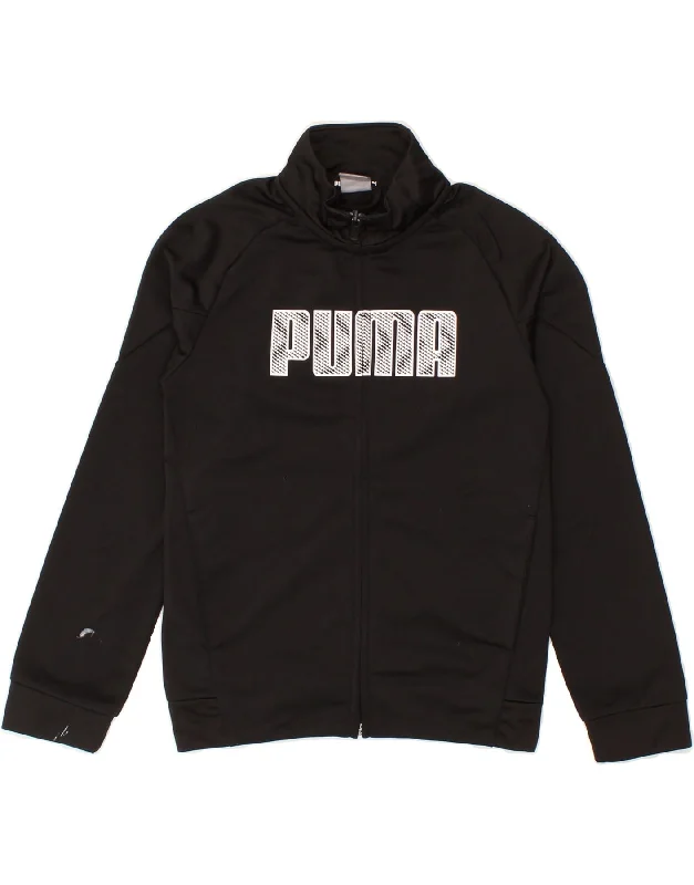 Men's Coats for Casual WearPUMA Boys Graphic Tracksuit Top Jacket 9-10 Years Black Polyester