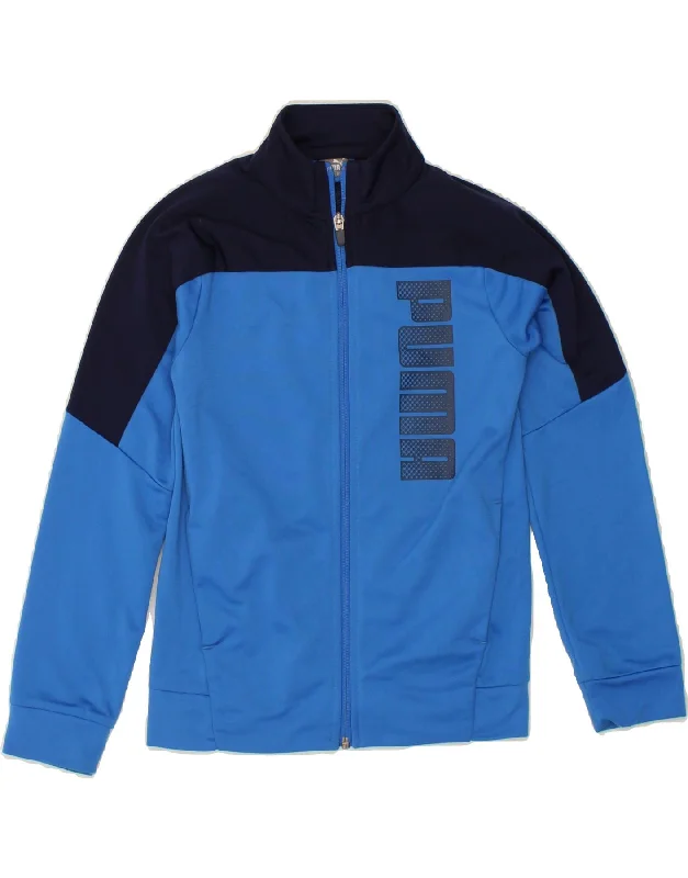 Stylish Men's Biker JacketsPUMA Boys Graphic Tracksuit Top Jacket 9-10 Years Medium Blue Colourblock