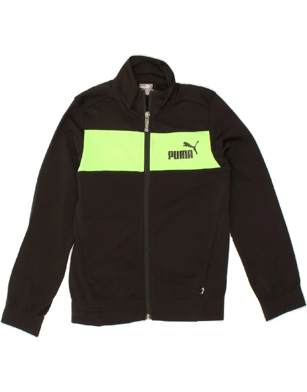 Men's Coats for Rainy WeatherPUMA Boys Tracksuit Top Jacket 7-8 Years Small  Black Colourblock