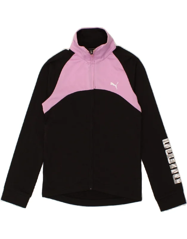 Men's Coats with Adjustable SleevesPUMA Girls Graphic Tracksuit Top Jacket 9-10 Years Medium Black