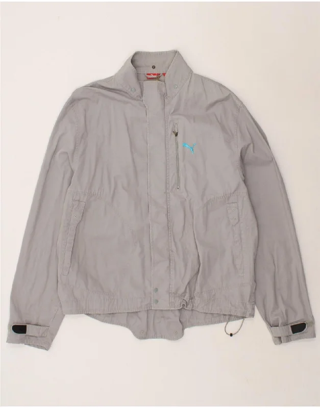Men's Coats with VentilationPUMA Mens Bomber Jacket UK 42 XL Grey Cotton