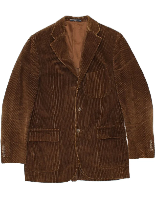 Men's Coats for Casual WearRALPH LAUREN Mens 3 Button Corduroy Blazer Jacket IT 50 Large Brown Cotton