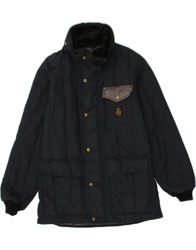 Men's Coats for Skinny MenREFRIGIWEAR Mens Padded Jacket UK 40 Large Navy Blue