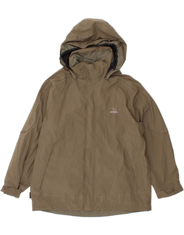 Durable Men's Car CoatsSALEWA Mens Hooded Rain Jacket UK 42 XL Grey Polyester