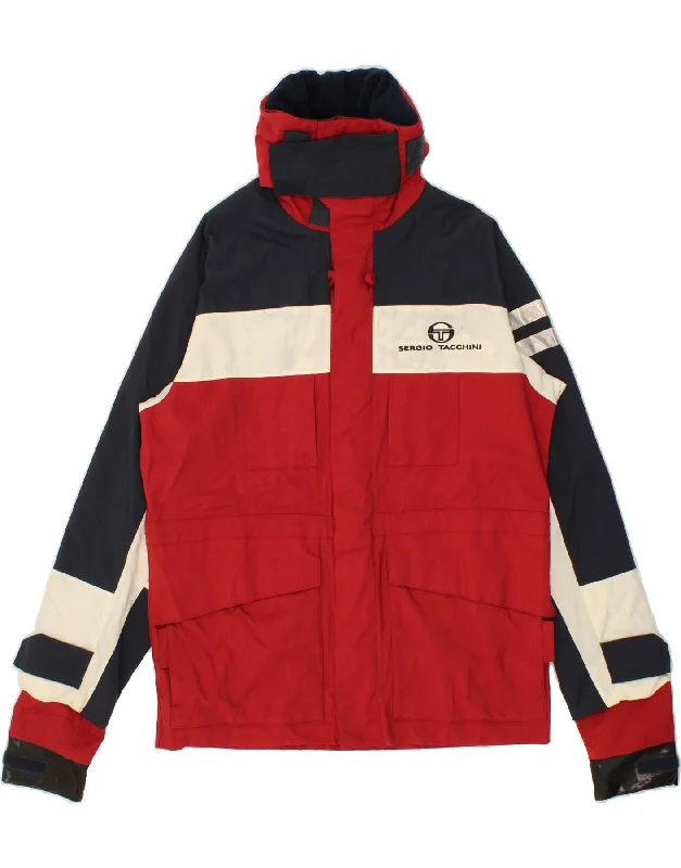 Comfortable Men's ParkasSERGIO TACCHINI Mens Graphic Windbreaker Jacket UK 40 Large Red