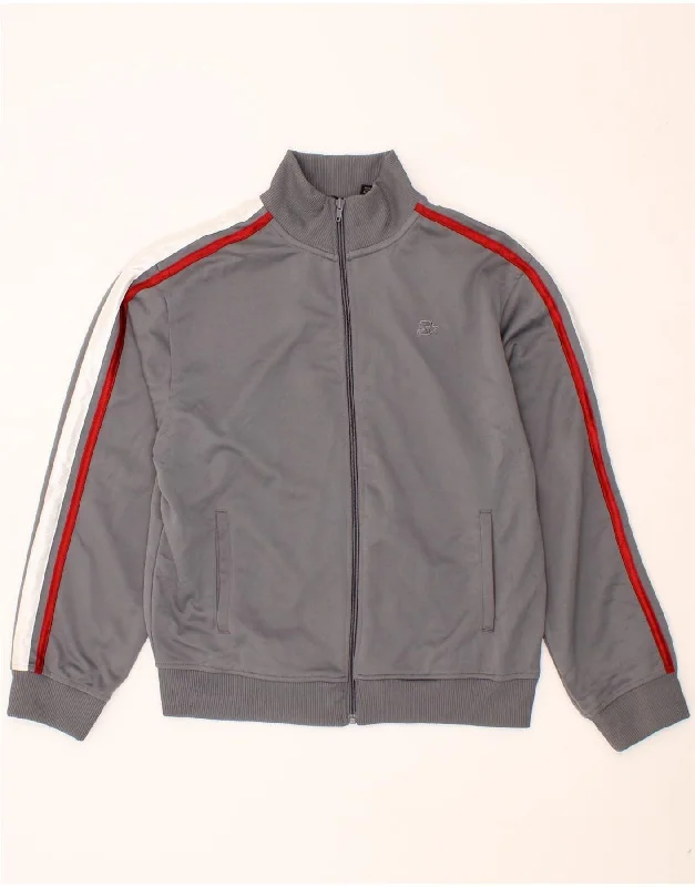 Practical Men's RaincoatsSTARTER Boys Tracksuit Top Jacket 14-15 Years XL Grey Colourblock