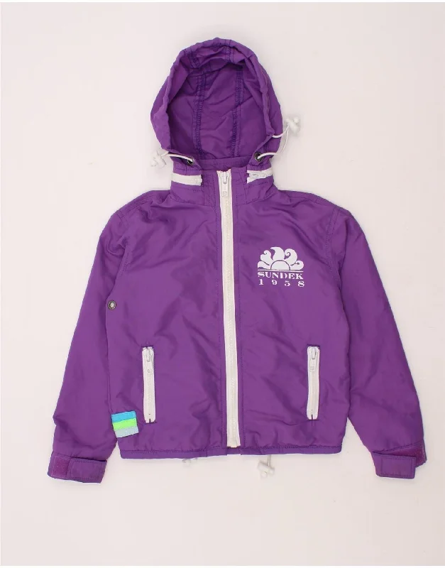 Men's Coats with Embroidered DetailsSUNDEK Baby Girls Hooded Rain Jacket 18-24 Months Purple Nylon
