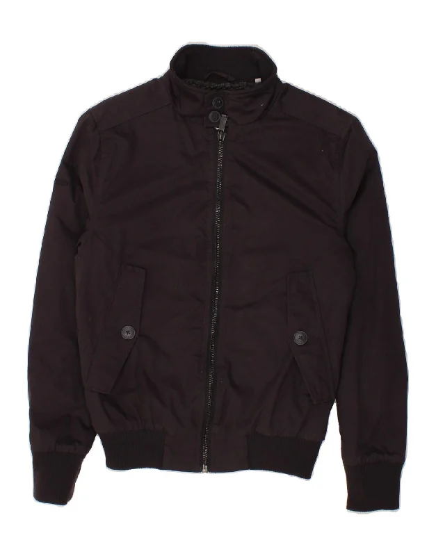 Men's Coats with Reflective StripesSUPERDRY Mens Bomber Jacket UK 36 Small Navy Blue Polyester