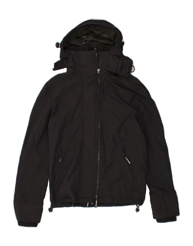 Men's Coats for Every BudgetSUPERDRY Mens Windcheater Hooded Windbreaker Jacket UK 36 Small Black