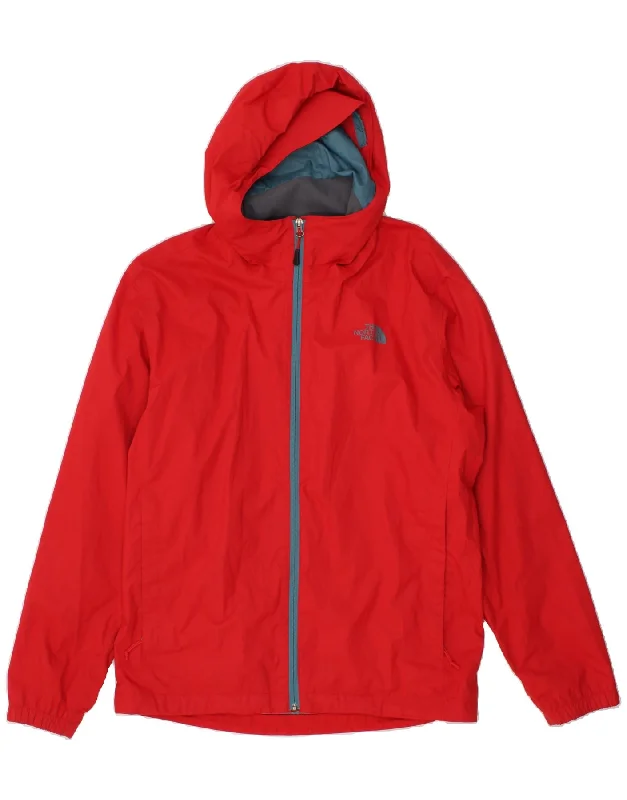 Men's Coats with Slim FitsTHE NORTH FACE Mens Hooded Rain Jacket UK 42 XL Red Polyester