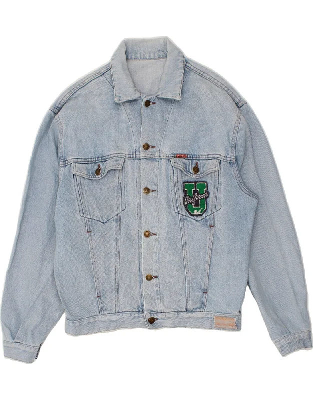 Designer Men's OvercoatsUNIFORM Mens Denim Jacket UK 40 Large Blue